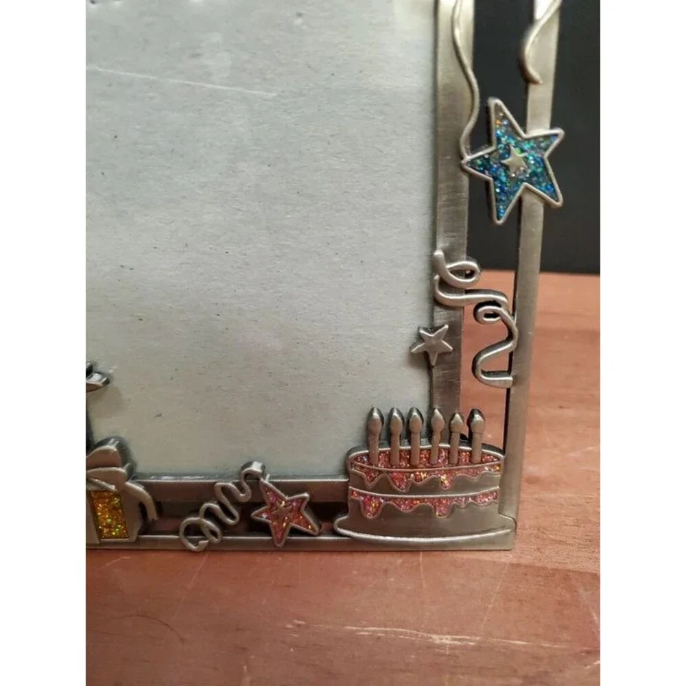 Happy Birthday metal glitter frame